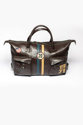 Sac de voyage en cuir Steve McQueen Nolan 7 48h marron foncé